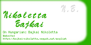nikoletta bajkai business card